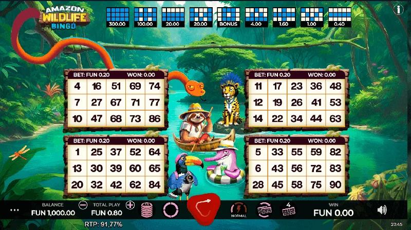 Amazon Wildlife Bingo Schermafbeelding