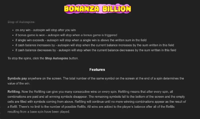 Bonanza Billion Schermafbeelding