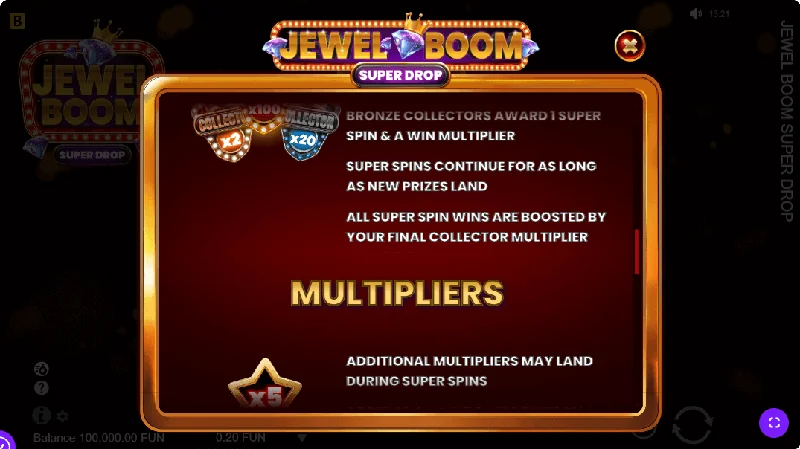 Jewel Boom Super Drop Schermafbeelding