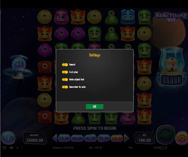 Reactoonz 100 Schermafbeelding