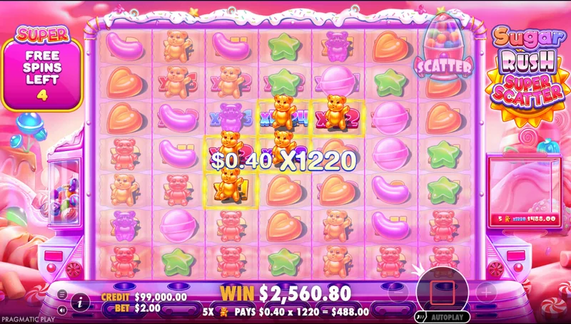 Sugar Rush Super Scatter Schermafbeelding