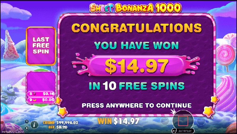 Sweet Bonanza 1000 Schermafbeelding